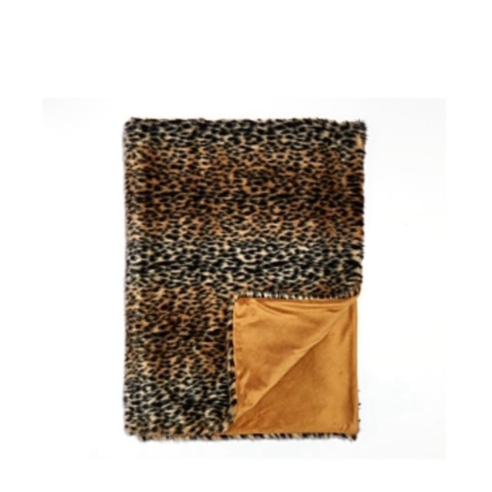 Hudson Park Collection leopard faux fur throw